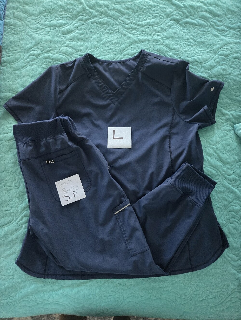 Navy Blue Cherokee Infinity Scrub Set